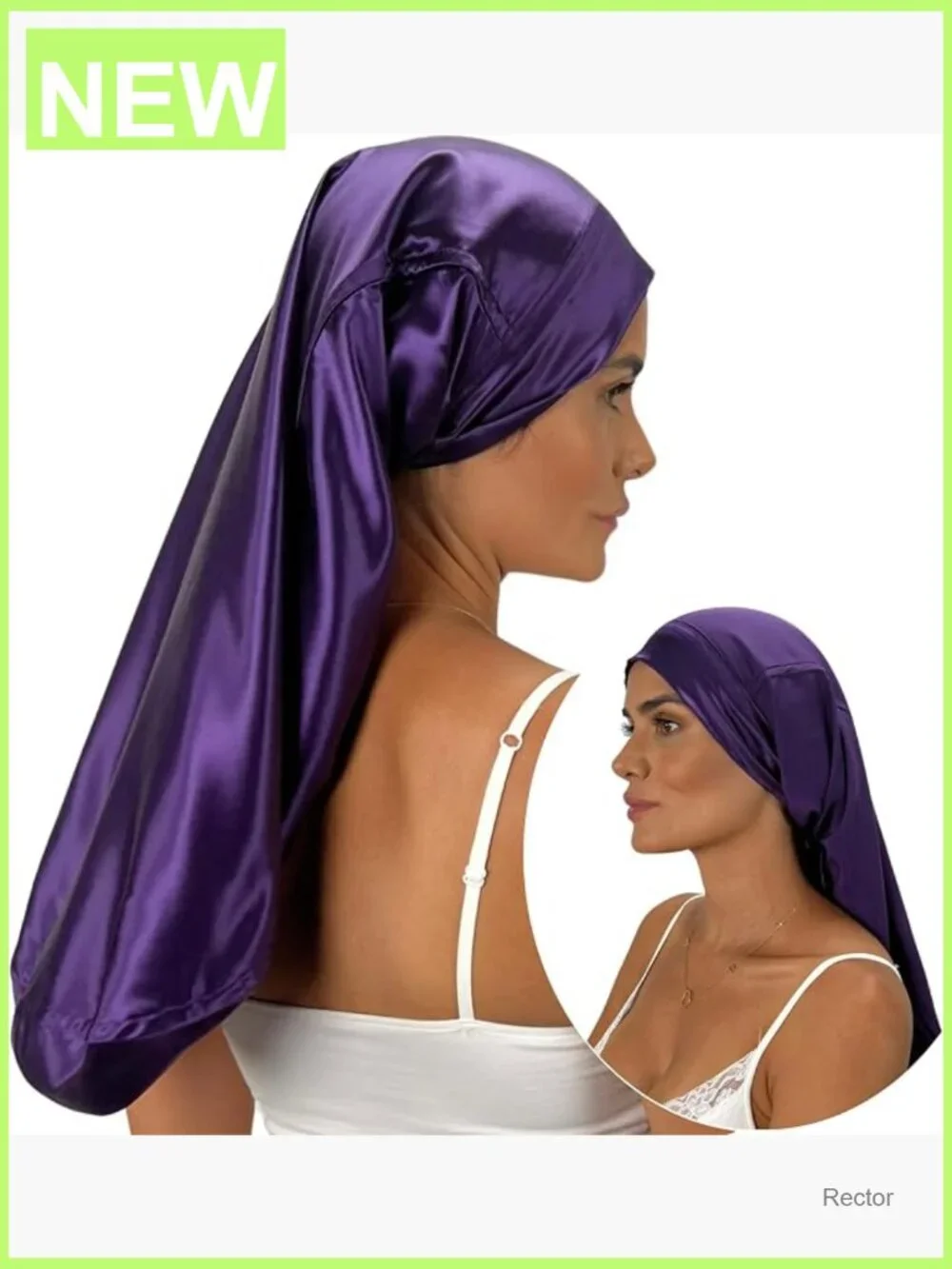 100% Mulberry Silk Sleep Bonnet - Reversible, Wide Band, Long Hair